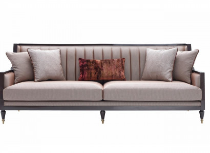 Viersitzer Sofa 4 Sitzer Stoffsofa Polstersofa Grau Klassischе Design